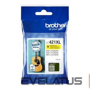 Eksploatacinės medžiagos spausdintuvams Brother  LC421XLY Ink Cartridge, Yellow | 