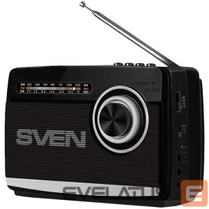 laidiniai garsiakalbiai Sven  Speaker SVEN SRP-535, black (3W, FM/AM/SW, USB, microSD, flashlight, battery) 