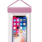 Universalus sporto dėklas iLike Universal Waterproof phone case 115 mm x 220 mm pool beach bag light Pink