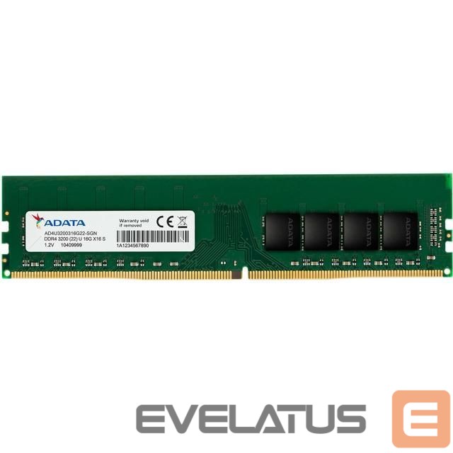 DDR4 atmintis ADATA Premier DDR4 RAM 16 GB, U-DIMM, 3200 MHz, PC/server, Registered No, ECC No