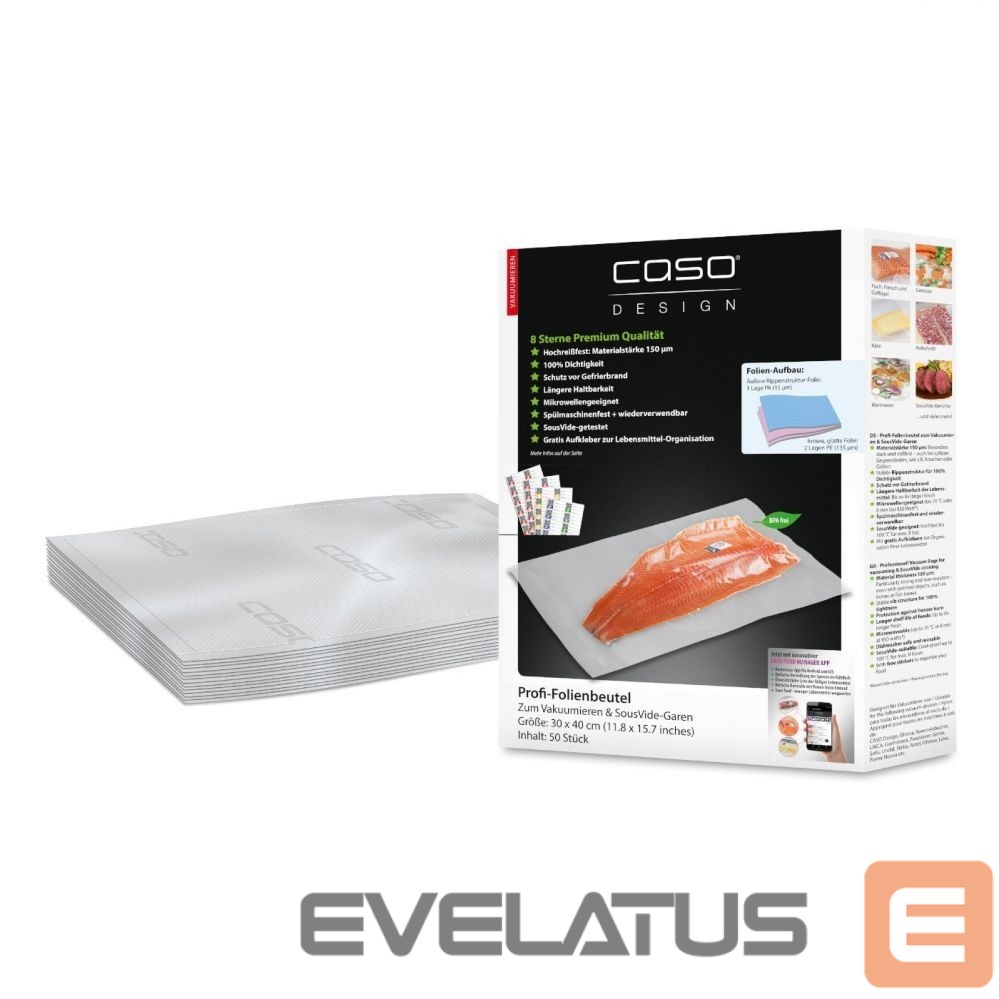 Filtrai ir priedai Caso Foil bags 01220 50 units, Dimensions (W x L) 30 x 40 cm, Ribbed