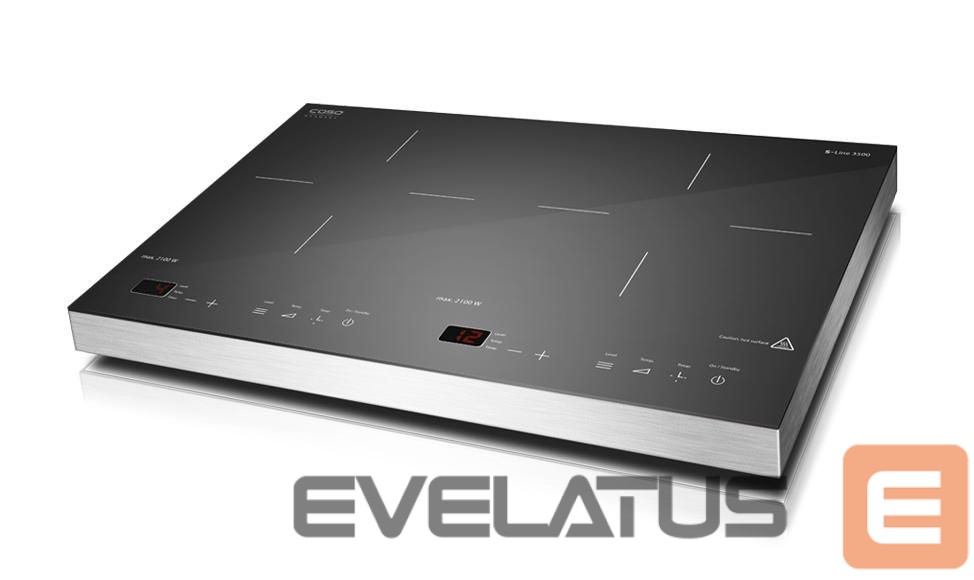 Elektrinė orkaitė Caso Free standing table hob S-Line 3500 Number of burners/cooking zones 2, Sensor-Touch, Black, Induction