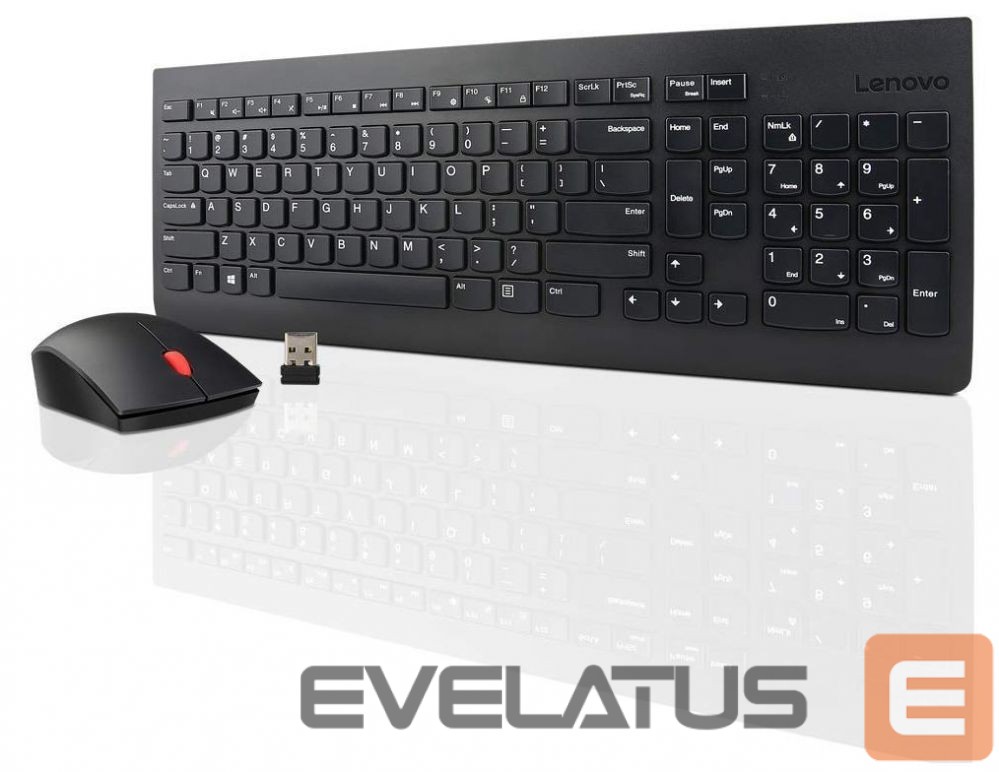 Kompiuterio klaviatūra Lenovo Wireless Combo Keyboard & Mouse 510 2.4 GHz Wireless via Nano USB, Keyboard layout English, Black
