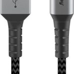 Kabelis Goobay  USB-C to USB-A Textile Cable with Metal Plugs 