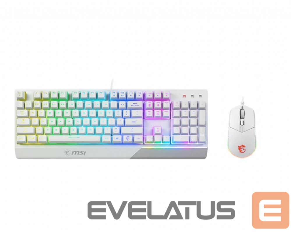 Kompiuterio klaviatūra MSI KEYBOARD +MOUSE/VIGOR GK30 COMBO WHITE US