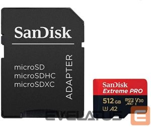 Atminties kortelės SANDISK BY WESTERN DIGITAL  MEMORY MICRO SDXC 512GB UHS-I/W/A SDSQXCD-512G-GN6MA SANDISK 