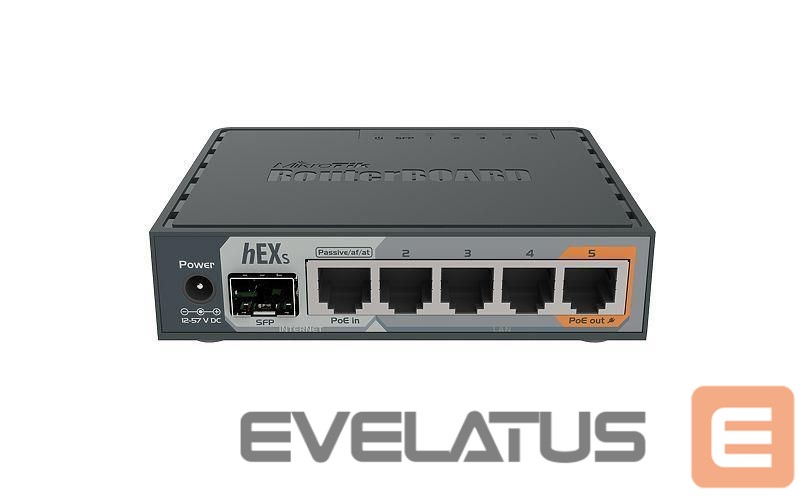 Maršrutizatoriai Mikrotik NET ROUTER 10/100/1000M 5PORT/HEX S RB760IGS