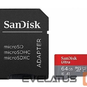 Atminties kortelės SANDISK BY WESTERN DIGITAL  MEMORY MICRO SDHC 64GB UHS-I/SDSQUAB-064G-GN6IA SANDISK 