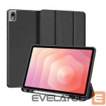 Knygos tipo dėklas Dux Ducis Samsung Galaxy Tab S11 Domo Series Tri-fold Stand PU Leather Tablet Cover Black