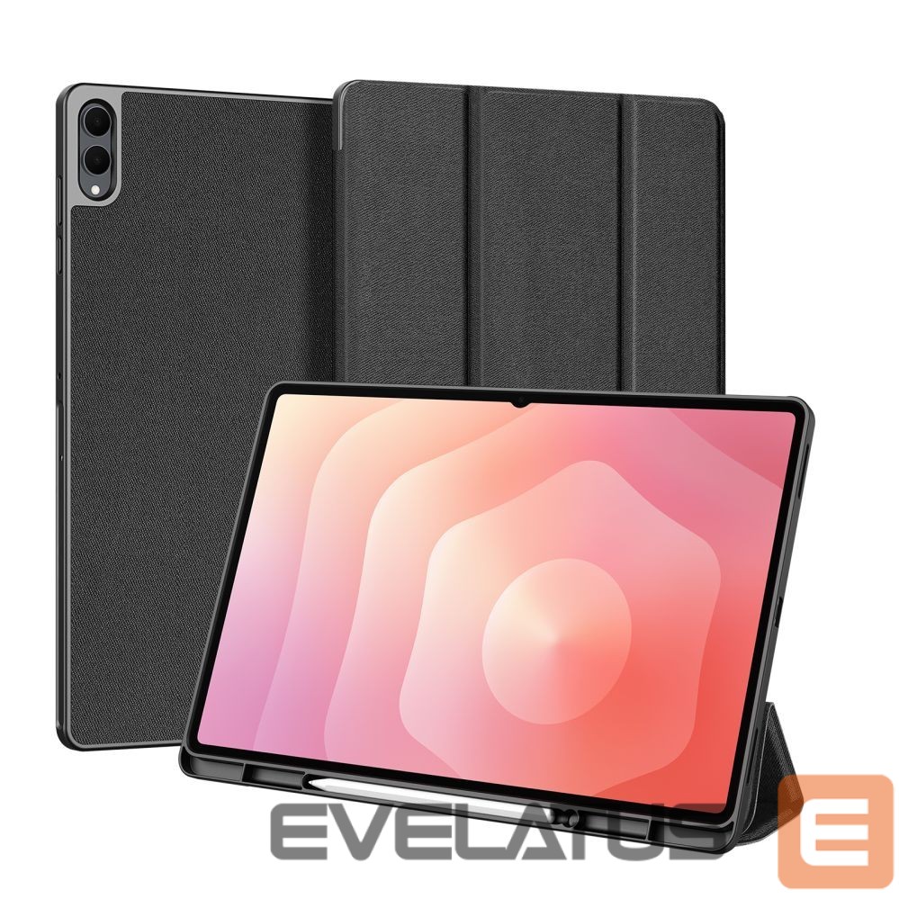 Knygos tipo dėklas Dux Ducis Galaxy Tab S11 Ultra Domo Series Tri-fold Stand PU Leather Tablet Cover Black