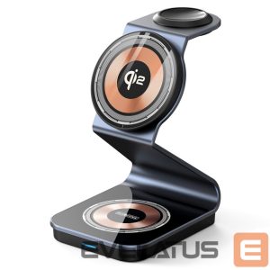 Belaidis įkroviklis Duzzona  W21 3-in-1 15W Wireless Charging Stand Phone Earphone Watch Charger (Qi2 Certified) Transparent