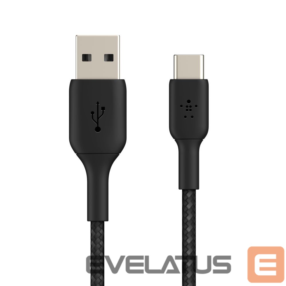 Kabelis Belkin BOOST CHARGE USB-A to USB-C Cable, Braided, 2M Black