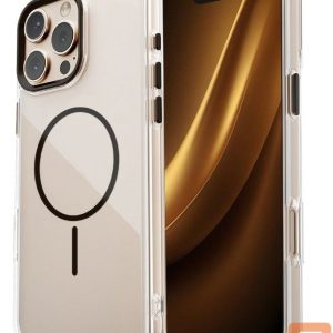 Nugarėlės dėklai iLike Apple iPhone 17 Pro 6,3 Clear Thin Mag case Transparent Black