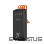 Išorinė baterija Dudao  capacious powerbank with 3 built-in cables 20000mAh USB Type C + micro USB + Lightning black (Dudao K6Pro +) Black
