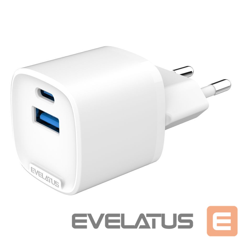 Adapteriai Evelatus Evelatus QuickVolt Adapter 20W EU-WH White