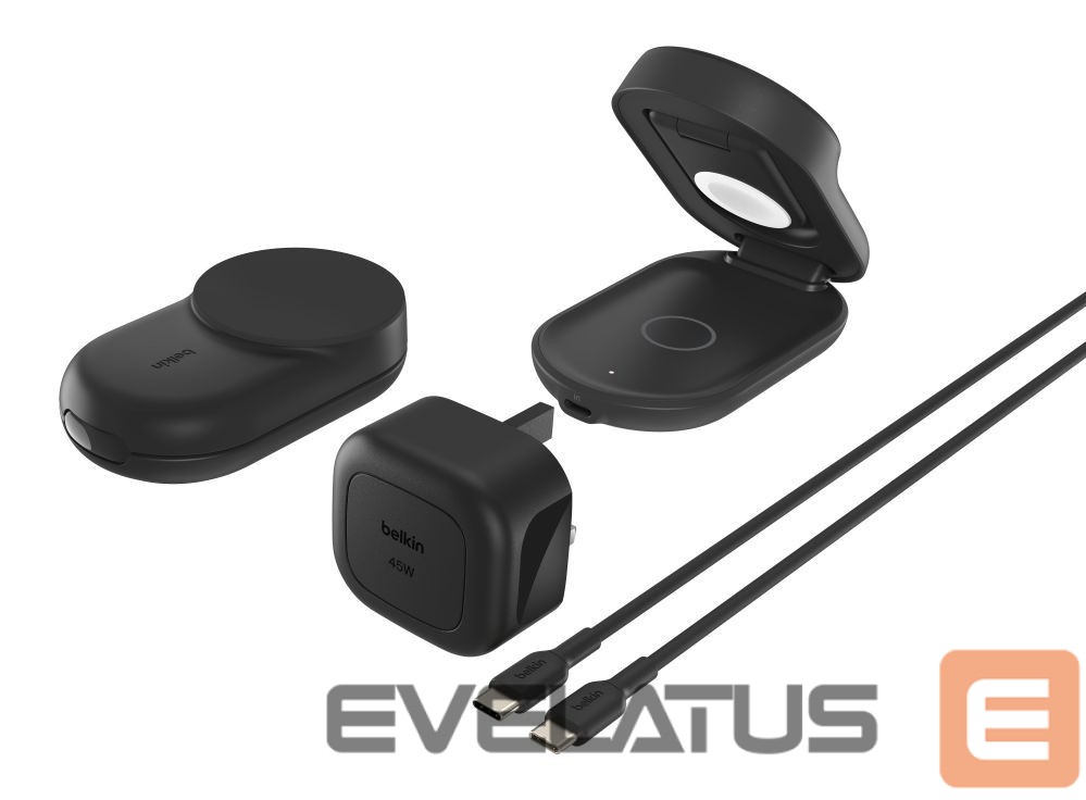 Belaidis įkroviklis Belkin UltraCharge 25w Qi2 3in1 Magnetic Charger Black