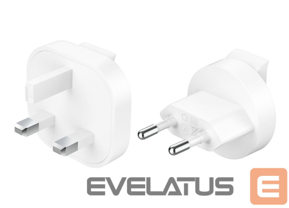 Adapteriai Belkin BOOSTCHARGE 100w 2C1A Wall Charger with interchangable plug tips UK, EU, US White