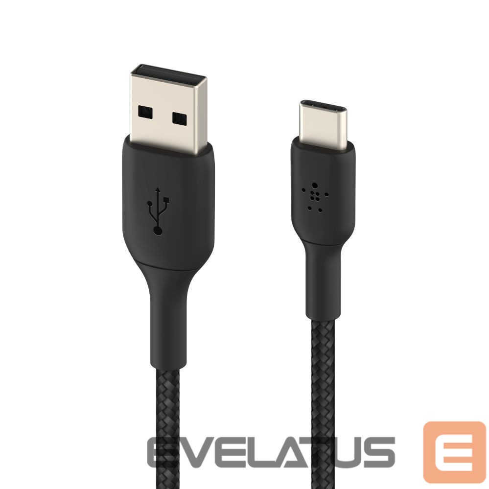 Kabelis Belkin BOOST CHARGE USB-A to USB-C Cable, Braided, 2M Black