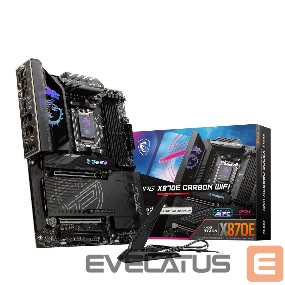 Intel procesoriaus pagrindinė plokštė MSI Processor family AMD | Processor socket AM5 | DDR5 UDIMM | Supported hard disk drive interfaces SATA, M.2 | Number of SATA connectors 4