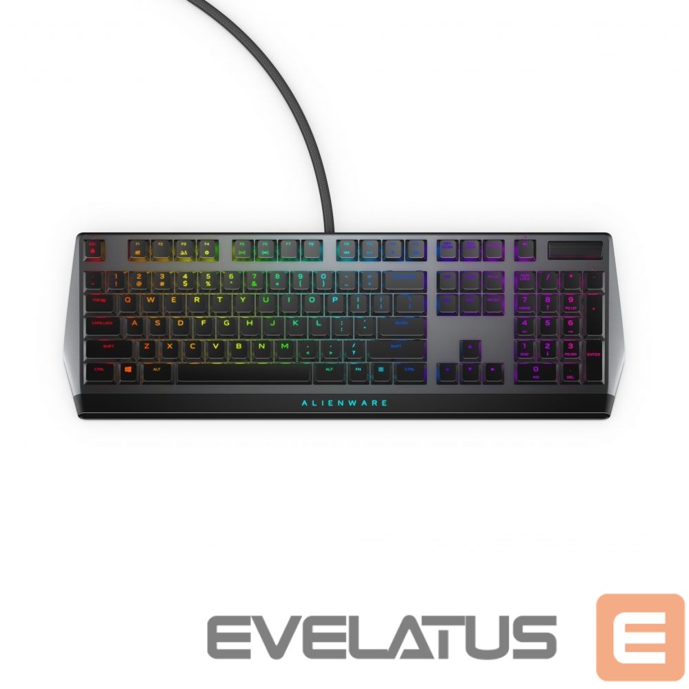 Kompiuterio klaviatūra Dell AW510K Mechanical Gaming Keyboard, RGB LED light, EN, Dark Gray, Wired