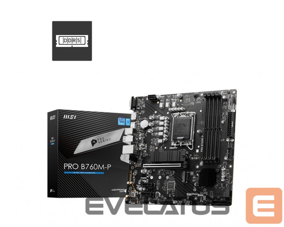 Intel procesoriaus pagrindinė plokštė MSI PRO B760M-P DDR4