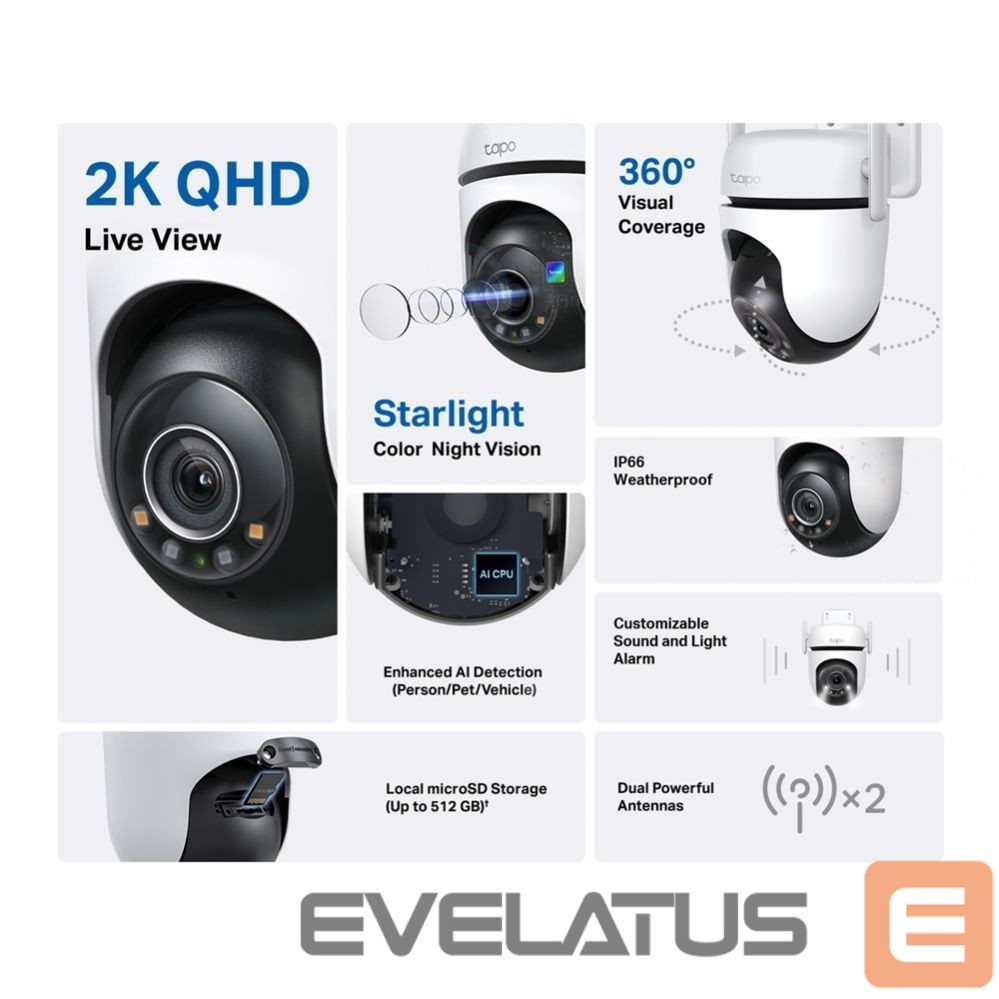 DSLR fotoaparatas TP-Link WRL CAMERA 1080P PAN/TILT/TAPO C520WS