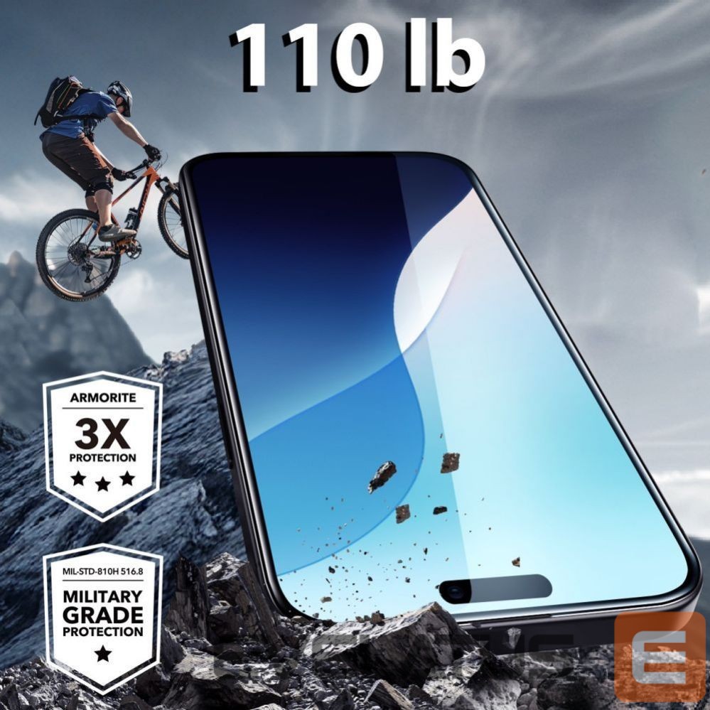 Kitas telefono priedas ESR ESR Armorite Tempered Glass for iPhone 16 Pro Max - with Black Frame