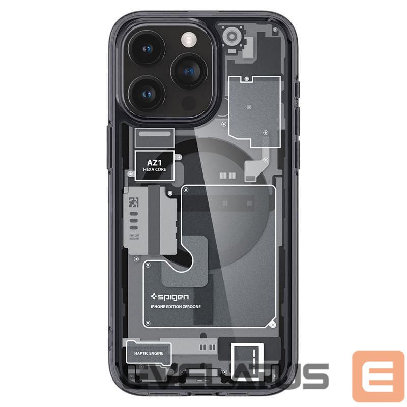 Kitos prekės Spigen Spigen Ultra Hybrid Mag Case with MagSafe for iPhone 15 Pro - Dark Gray (Zero One Pattern)