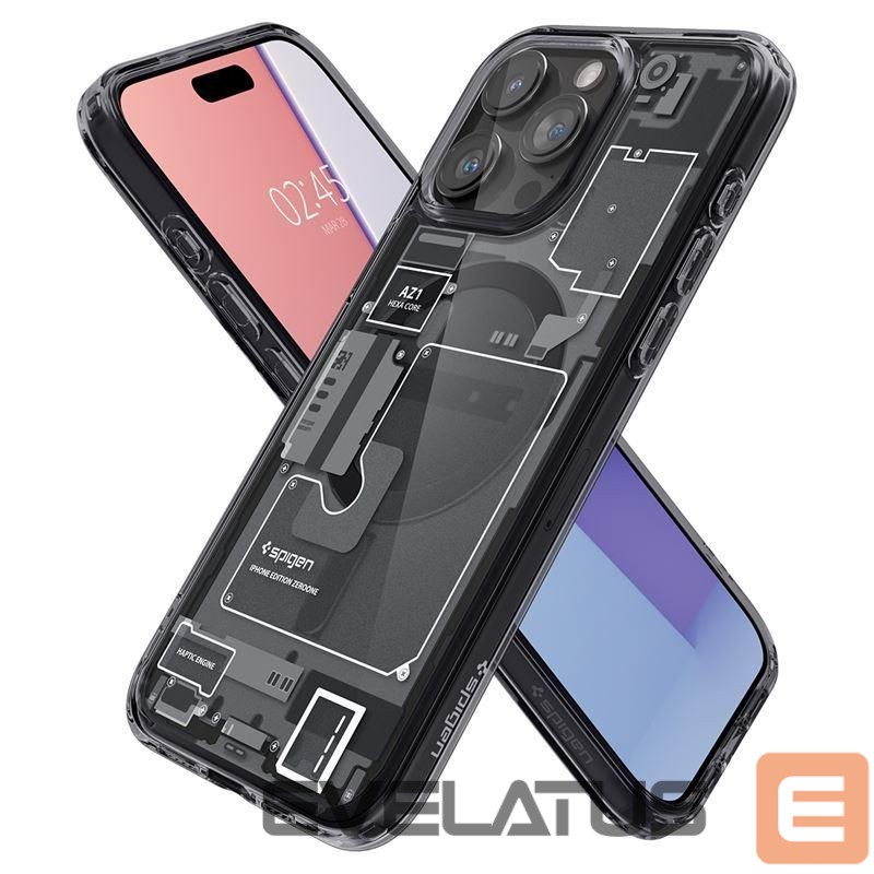 Kitos prekės Spigen Spigen Ultra Hybrid Mag Case with MagSafe for iPhone 15 Pro - Dark Gray (Zero One Pattern)