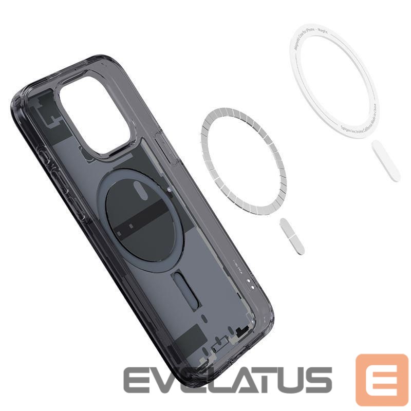 Kitos prekės Spigen Spigen Ultra Hybrid Mag Case with MagSafe for iPhone 15 Pro - Dark Gray (Zero One Pattern)