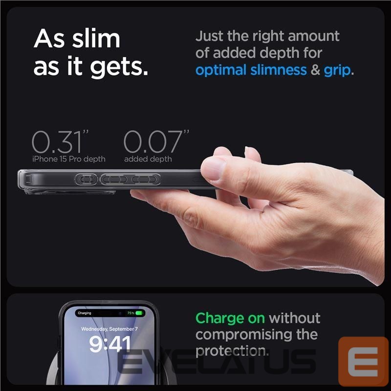 Kitos prekės Spigen Spigen Ultra Hybrid Mag Case with MagSafe for iPhone 15 Pro - Dark Gray (Zero One Pattern)