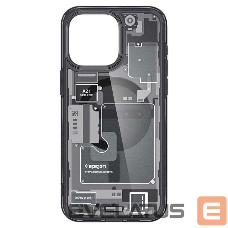 Kitos prekės Spigen Spigen Ultra Hybrid Mag Case with MagSafe for iPhone 15 Pro - Dark Gray (Zero One Pattern)