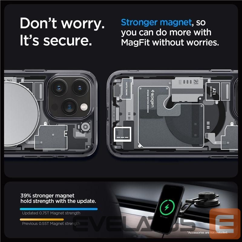 Kitos prekės Spigen Spigen Ultra Hybrid Mag Case with MagSafe for iPhone 15 Pro - Dark Gray (Zero One Pattern)