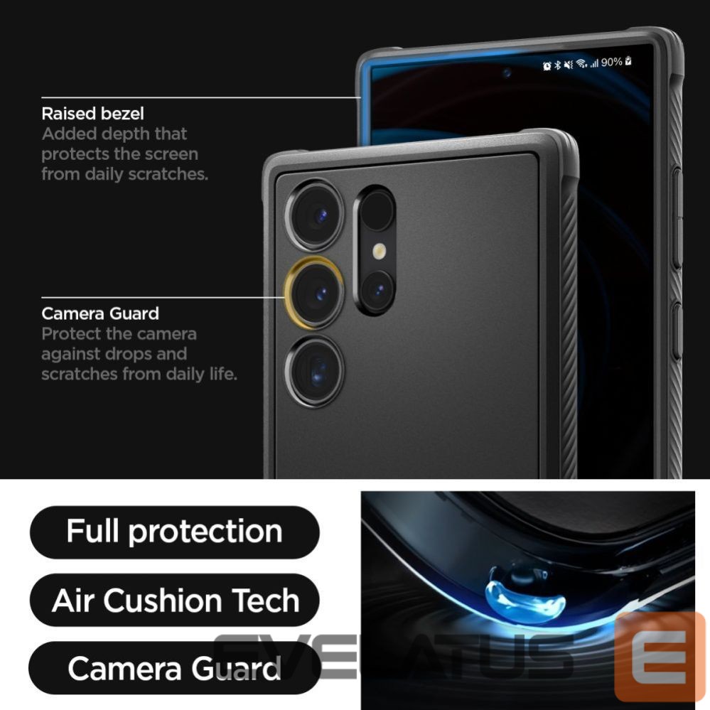 Kitos prekės Spigen Spigen Rugged Armor Case for Samsung Galaxy S24 Ultra - Matte Black