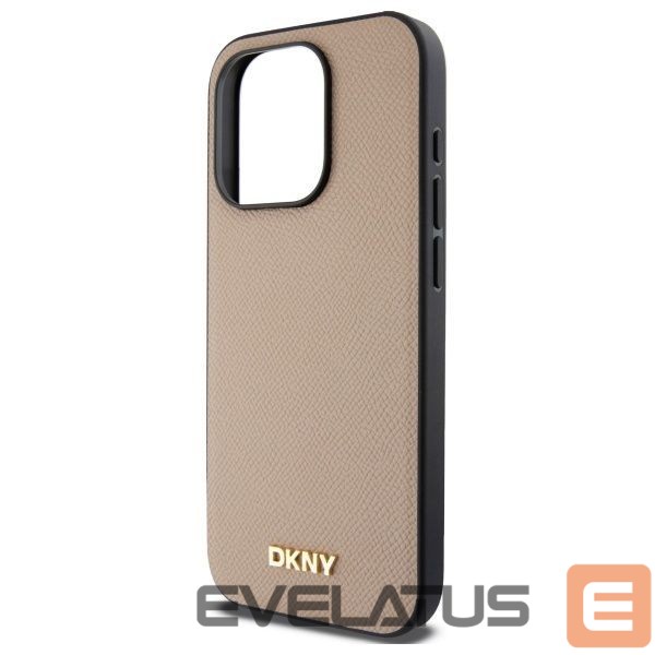 Kitos prekės DKNY DKNY Grained Metal Logo MagSafe iPhone 15 Pro Case - Beige