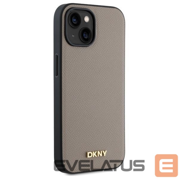Kitos prekės DKNY DKNY Grained Metal Logo MagSafe iPhone 15 Case - Beige