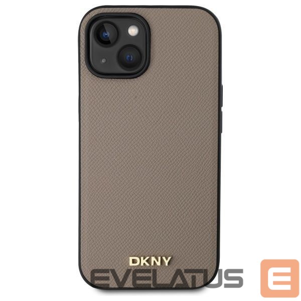 Kitos prekės DKNY DKNY Grained Metal Logo MagSafe iPhone 15 Case - Beige
