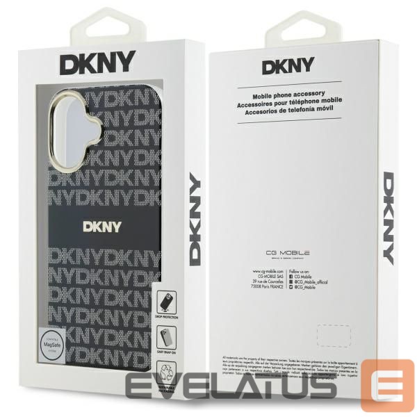 Kitos prekės DKNY DKNY Repeat Texture Pattern With Stripe iPhone 16 Case - Black