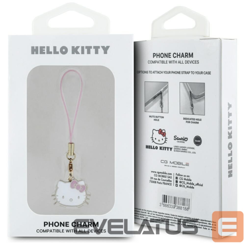 Kitos prekės Hello Kitty Hello Kitty Charm Kitty Head Pendant - Pink