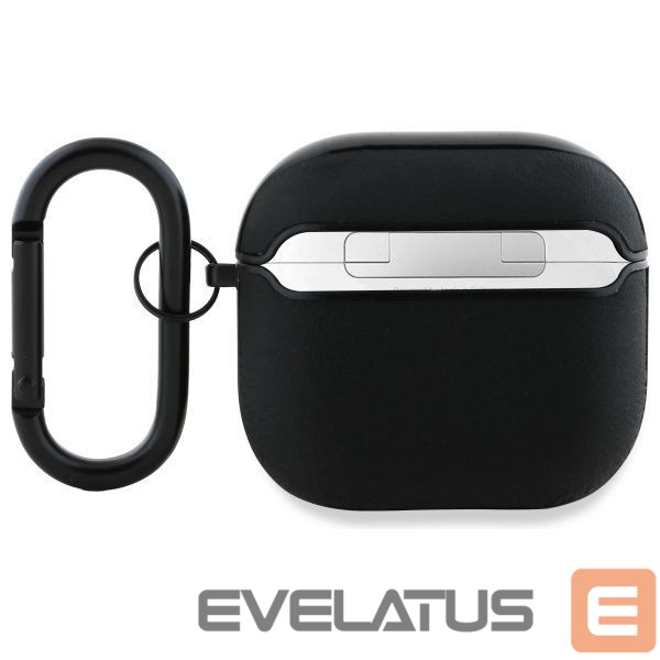 Kitos prekės BMW BMW BMA4SSLBK AirPods 4 cover black/black Geniune Leather Silver Logo
