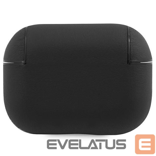 Kitos prekės BMW BMW BMAP2SSLBK AirPods Pro 2 (2022/2023) cover black/black Geniune Leather Silver Logo