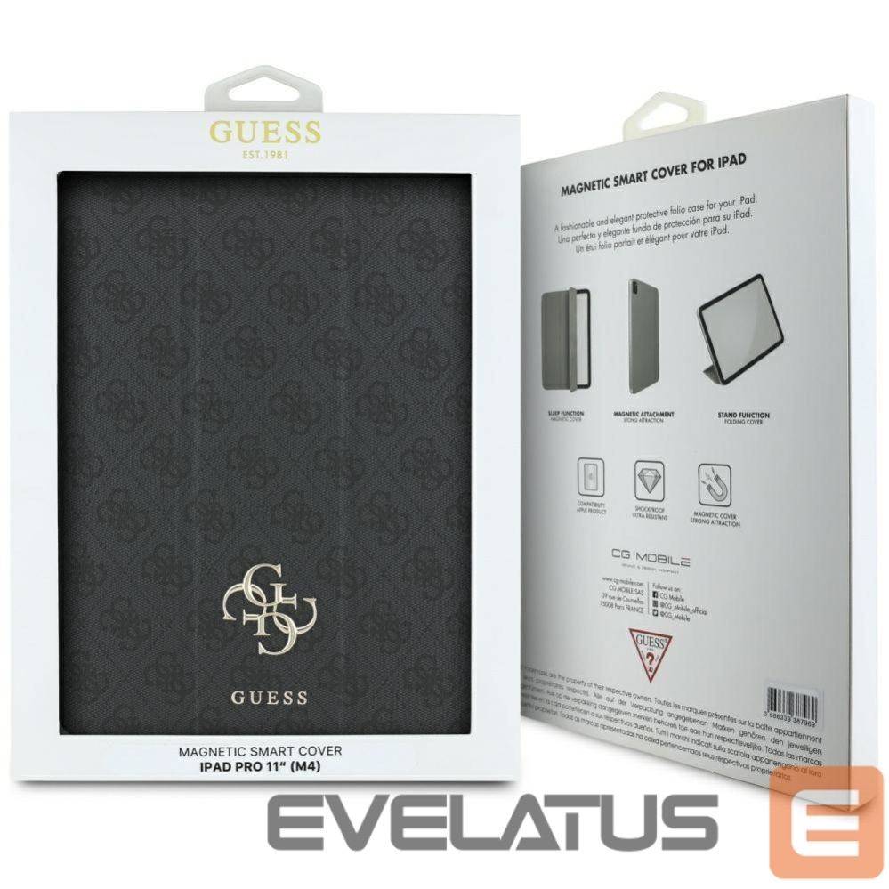 Kitos prekės Guess Guess GUFC11PM24PS4SGK iPad Pro 11" 2024 black/black Magnetic 4G Big Logo