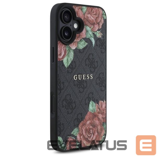 Kitos prekės Guess Guess GUHMP16SP4ROPEMCK iPhone 16 6.1" black/black hardcase 4G Flowers Print MagSafe