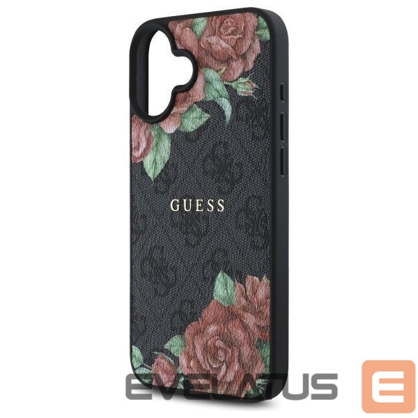 Kitos prekės Guess Guess GUHMP16SP4ROPEMCK iPhone 16 6.1" black/black hardcase 4G Flowers Print MagSafe