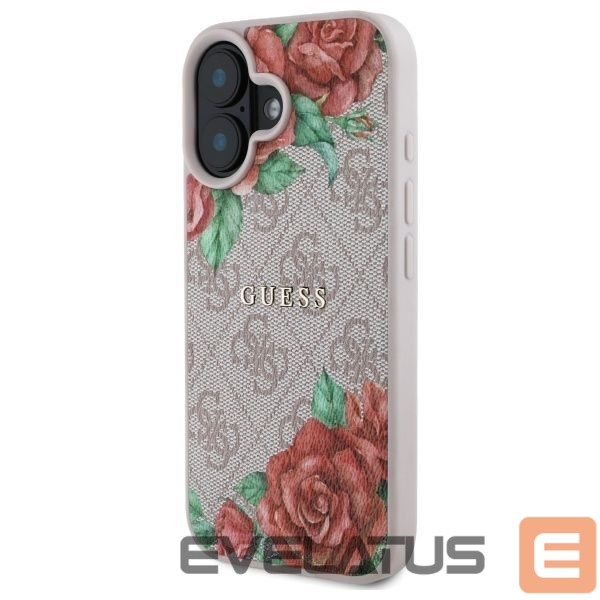 Kitos prekės Guess Guess GUHMP16SP4ROPEMCP iPhone 16 6.1" pink/pink hardcase 4G Flowers Print MagSafe