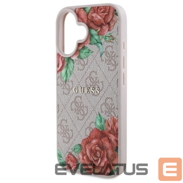 Kitos prekės Guess Guess GUHMP16SP4ROPEMCP iPhone 16 6.1" pink/pink hardcase 4G Flowers Print MagSafe
