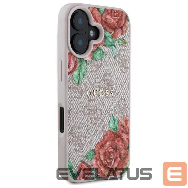 Kitos prekės Guess Guess GUHMP16SP4ROPEMCP iPhone 16 6.1" pink/pink hardcase 4G Flowers Print MagSafe