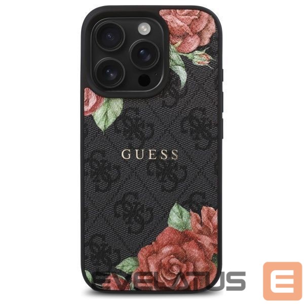 Kitos prekės Guess Guess GUHMP16XP4ROPEMCK iPhone 16 Pro Max 6.9" black/black hardcase 4G Flowers Print MagSafe