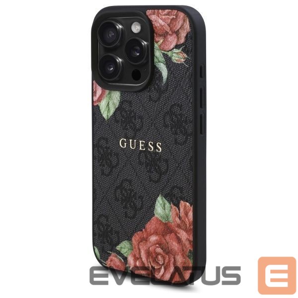 Kitos prekės Guess Guess GUHMP16XP4ROPEMCK iPhone 16 Pro Max 6.9" black/black hardcase 4G Flowers Print MagSafe