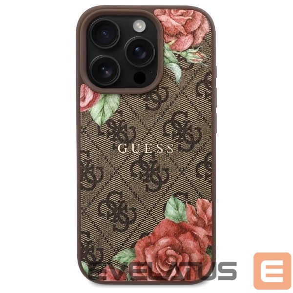 Kitos prekės Guess Guess GUHMP16XP4ROPEMCW iPhone 16 Pro Max 6.9" brown/brown hardcase 4G Flowers Print MagSafe